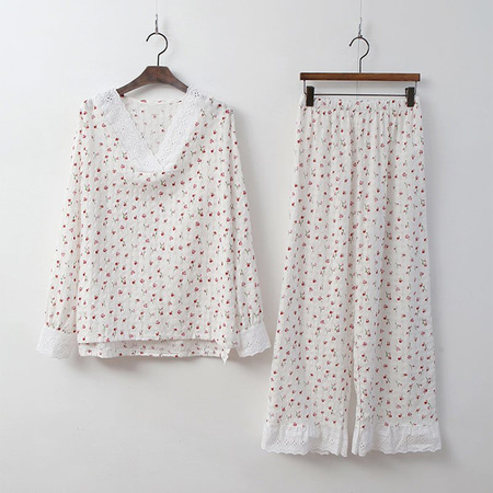 Lace Flower Pajama Set