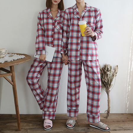 Gimo Check Pajama Set - 커플룩
