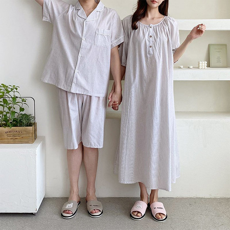 Lulu Stripe Dress N Pajama Set - 커플룩