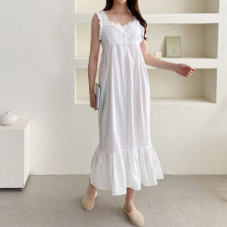 White Lace Sleepwear Dress