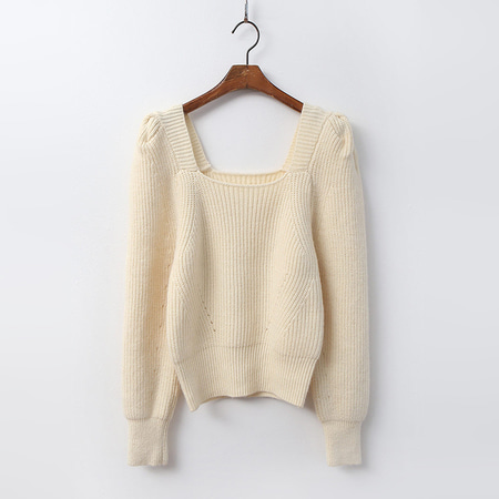 Wool Puff Crop Sweater