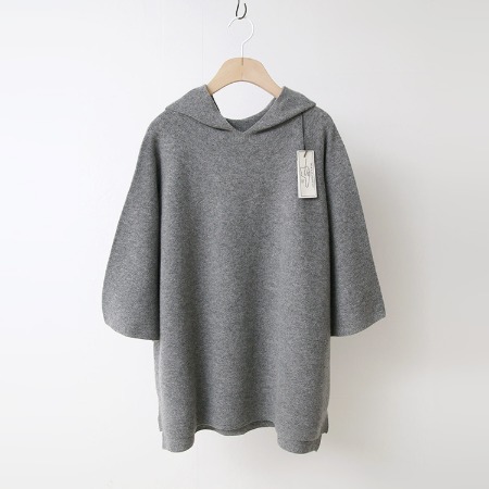 Whole Cashmere Wool S Hood Sweater - 7부소매